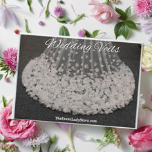 Load image into Gallery viewer, Cathedral One Layer Wedding Veil - Lace Appliqued Edge - Soft Tulle Designer Bridal Piece