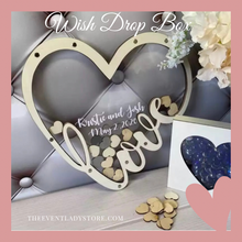 Load image into Gallery viewer, Personalized Love Heart Wish Drop Box Wedding Guest Book Alternative