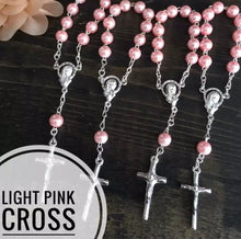 Load image into Gallery viewer, Mini Simulated Pearl and Silver Tone or Gold Tone Mini Rosary