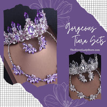 Load image into Gallery viewer, gorgeous purple tiara and jewelry set