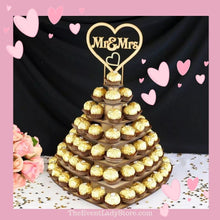 Load image into Gallery viewer, Mr and Mrs Heart Theme Wedding Chocolate Display Stand