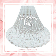 Load image into Gallery viewer, Cathedral One Layer Wedding Veil - Lace Appliqued Edge - Soft Tulle Designer Bridal Piece