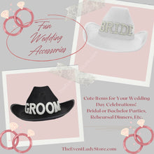 Load image into Gallery viewer, Pearl Detail Bride and Groom Cowboy-Cowgirl Wedding Hats