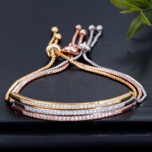 Load image into Gallery viewer, Brilliant CZ Adjustable Slider Bracelet Bangle
