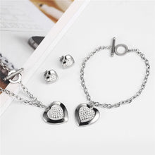 Load image into Gallery viewer, Stainless Steel Jewelry Woman Sets Heart Necklace Earrings Bracelet Set Accessories Fashion Jewelry sets Gifts For Women