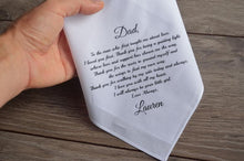 Load image into Gallery viewer, Dad Wedding Handkerchief Father of the Bride Wedding Handkerchief