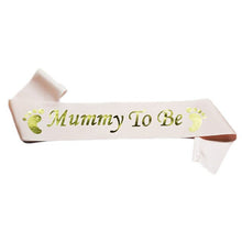 Load image into Gallery viewer, Mom To Be Satin Ribbon Sashes Baby Shower Mommy Shoulder Strap Sash Party Gift Mother Favors Event Supplies