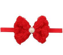 Load image into Gallery viewer, Vintage Girls Pearl Double Layer Rose Flowers Bowknot Headband Headwear Children Kids Hair Band Head Piece Accessories