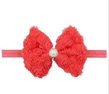 Load image into Gallery viewer, Vintage Girls Pearl Double Layer Rose Flowers Bowknot Headband Headwear Children Kids Hair Band Head Piece Accessories