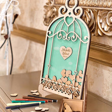 Load image into Gallery viewer, Birdcage Love Bird Theme Wedding Wish Drop Box - A Guest Book Alternative
