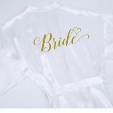 Load image into Gallery viewer, Beautiful Bridal Party Bathrobes Faux Satin-Silk Robes for Everyone in Wedding Party