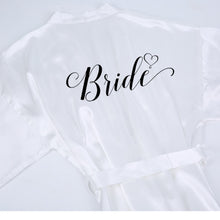 Load image into Gallery viewer, Beautiful Bridal Party Bathrobes Faux Satin-Silk Robes for Everyone in Wedding Party