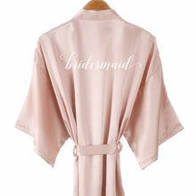 Load image into Gallery viewer, Beautiful Bridal Party Bathrobes Faux Satin-Silk Robes for Everyone in Wedding Party