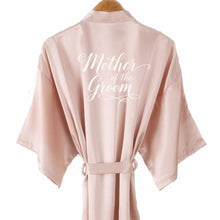 Load image into Gallery viewer, Beautiful Bridal Party Bathrobes Faux Satin-Silk Robes for Everyone in Wedding Party