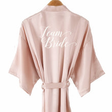 Load image into Gallery viewer, Beautiful Bridal Party Bathrobes Faux Satin-Silk Robes for Everyone in Wedding Party