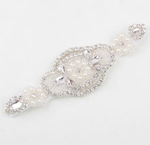Load image into Gallery viewer, Headband Faux Pearls-Rhinestone Hairbands for Flower Girl at Wedding-Bridal Headwear