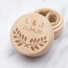Load image into Gallery viewer, Personalized Wood Ring Box, Custom Engraving-Ring Pillow Alternative