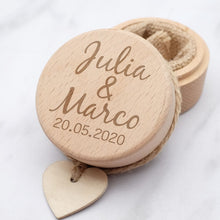 Load image into Gallery viewer, Personalized Wood Ring Box, Custom Engraving-Ring Pillow Alternative
