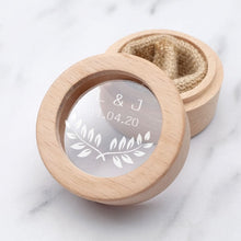 Load image into Gallery viewer, Personalized Wood Ring Box, Custom Engraving-Ring Pillow Alternative