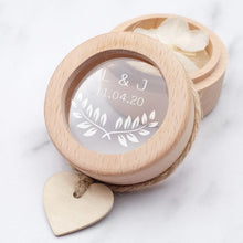 Load image into Gallery viewer, Personalized Wood Ring Box, Custom Engraving-Ring Pillow Alternative