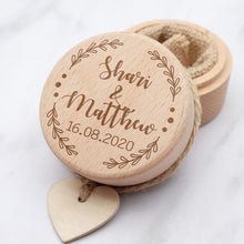 Load image into Gallery viewer, Personalized Wood Ring Box, Custom Engraving-Ring Pillow Alternative