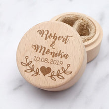 Load image into Gallery viewer, Personalized Wood Ring Box, Custom Engraving-Ring Pillow Alternative