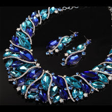 Load image into Gallery viewer, Vintage Retro Statement Crystal Jewelry Set-Necklace and Earrings