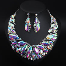 Load image into Gallery viewer, Vintage Retro Statement Crystal Jewelry Set-Necklace and Earrings
