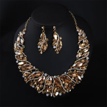 Load image into Gallery viewer, Vintage Retro Statement Crystal Jewelry Set-Necklace and Earrings