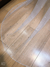 Load image into Gallery viewer, One Tier Cathedral Bridal Veil Crystal Cut Edge with Metal Comb