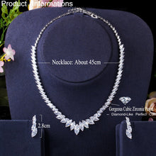 Load image into Gallery viewer, Marquise Cut High Quality Choker Necklace and Earrings Bridal Jewelry Set