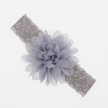 Load image into Gallery viewer, Lace Baby Headband with Chiffon Flower-Elastic Lace hairband - Infant - Toddler Girls Head Wear