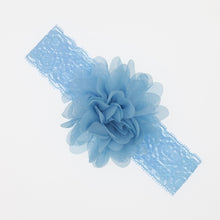 Load image into Gallery viewer, Lace Baby Headband with Chiffon Flower-Elastic Lace hairband - Infant - Toddler Girls Head Wear