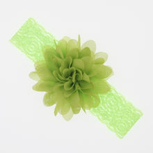 Load image into Gallery viewer, Lace Baby Headband with Chiffon Flower-Elastic Lace hairband - Infant - Toddler Girls Head Wear