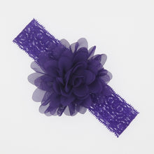 Load image into Gallery viewer, Lace Baby Headband with Chiffon Flower-Elastic Lace hairband - Infant - Toddler Girls Head Wear