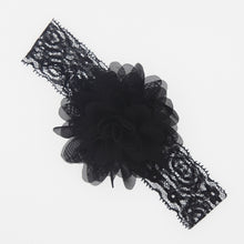 Load image into Gallery viewer, Lace Baby Headband with Chiffon Flower-Elastic Lace hairband - Infant - Toddler Girls Head Wear