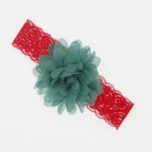 Load image into Gallery viewer, Lace Baby Headband with Chiffon Flower-Elastic Lace hairband - Infant - Toddler Girls Head Wear