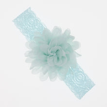 Load image into Gallery viewer, Lace Baby Headband with Chiffon Flower-Elastic Lace hairband - Infant - Toddler Girls Head Wear