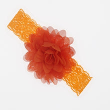Load image into Gallery viewer, Lace Baby Headband with Chiffon Flower-Elastic Lace hairband - Infant - Toddler Girls Head Wear