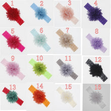 Load image into Gallery viewer, Lace Baby Headband with Chiffon Flower-Elastic Lace hairband - Infant - Toddler Girls Head Wear