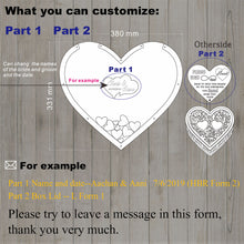 Load image into Gallery viewer, Unique Bridal Decoration Rustic Heart Guest Book Option - Wedding Wishes Frame with Heart Box