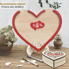 Load image into Gallery viewer, Unique Bridal Decoration Rustic Heart Guest Book Option - Wedding Wishes Frame with Heart Box