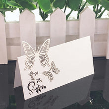 Load image into Gallery viewer, 50pcs White Lace Name Place Cards Wedding Decoration Table Decor Table Name Message Greeting Card Baby Shower Party Supplies