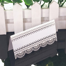 Load image into Gallery viewer, 50pcs White Lace Name Place Cards Wedding Decoration Table Decor Table Name Message Greeting Card Baby Shower Party Supplies