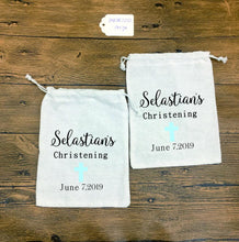 Load image into Gallery viewer, Custom Cloth Favor Bags-Personalized-for Christening-Baptism-Communion-Wedding