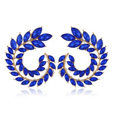 Load image into Gallery viewer, Rhinestone Statement Earrings Geometric Big Round Stud Earrings For Women-Crystal Luxury Wedding Gift