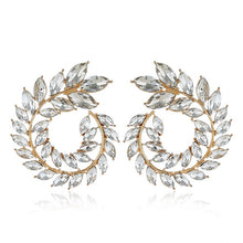 Load image into Gallery viewer, Rhinestone Statement Earrings Geometric Big Round Stud Earrings For Women-Crystal Luxury Wedding Gift