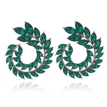 Load image into Gallery viewer, Rhinestone Statement Earrings Geometric Big Round Stud Earrings For Women-Crystal Luxury Wedding Gift