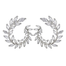 Load image into Gallery viewer, Rhinestone Statement Earrings Geometric Big Round Stud Earrings For Women-Crystal Luxury Wedding Gift