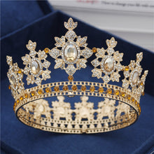 Load image into Gallery viewer, Luxury Royal England Wedding Gold Crown-Bride Tiara-Hair Jewelry